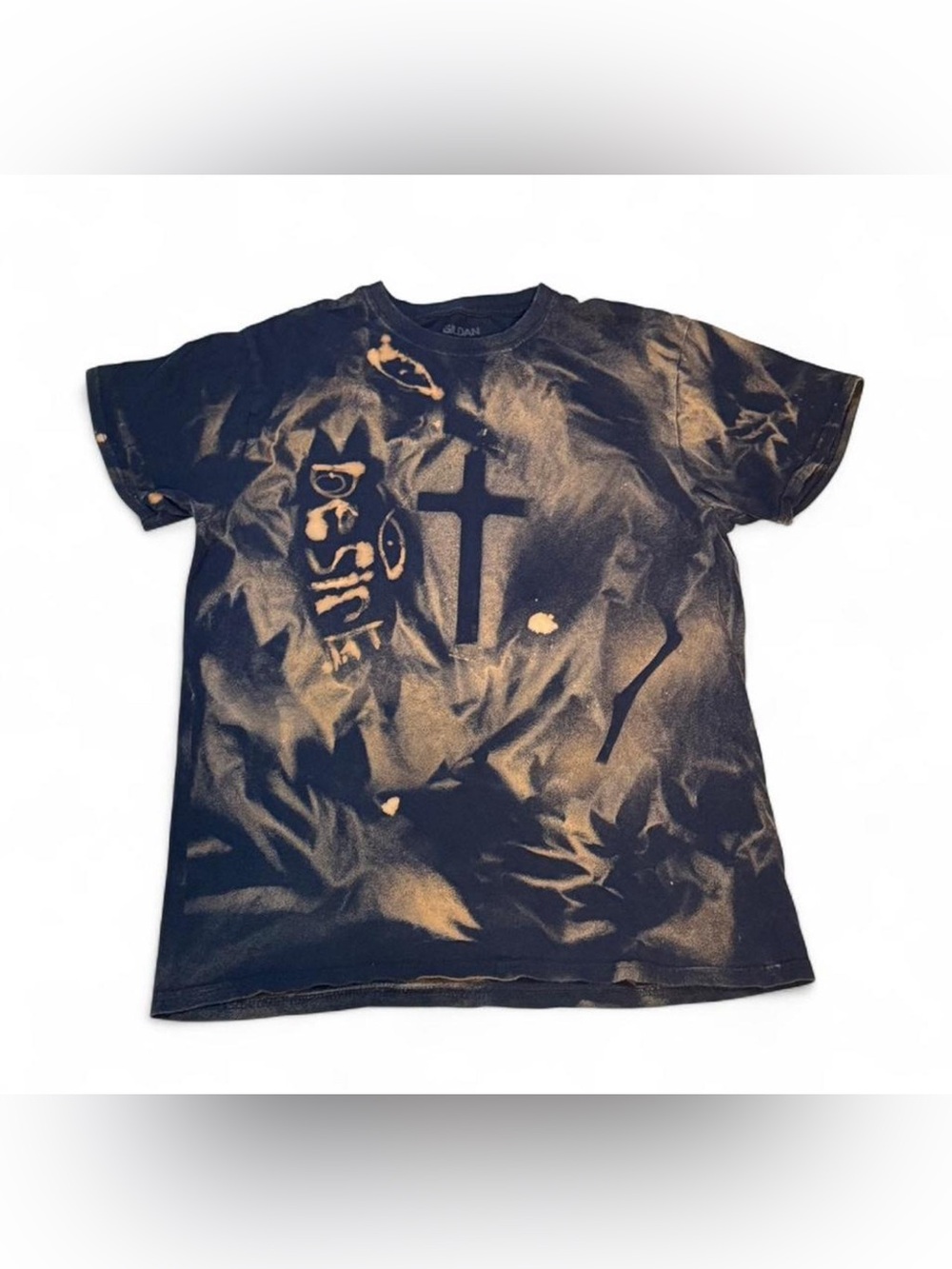 Gildan Desires Cross Iceberg bleach designs short sleeve t shirt